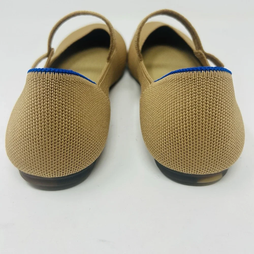 Rothy's The Square Mary Jane Ballet Flats Tan Brown 10 Neutral Minimalist